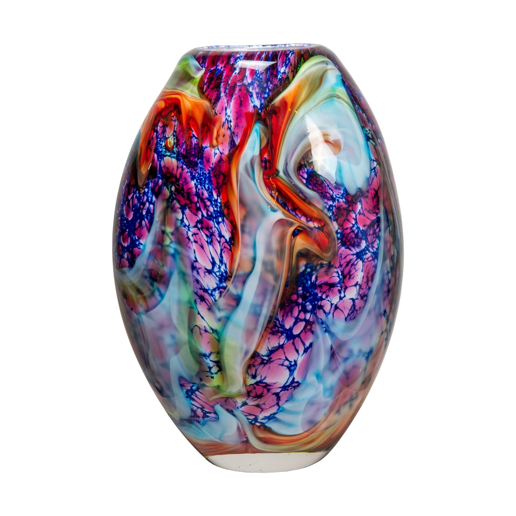 13IN Tall Villa Cuzzano Handcrafted Art Glass Vase