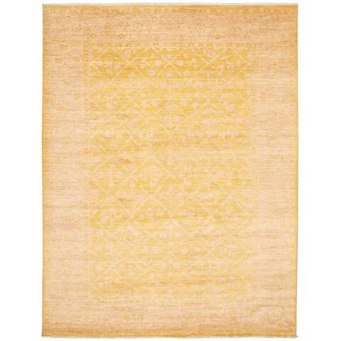 Hand-knotted Pak Finest Oushak Gold Wool Rug