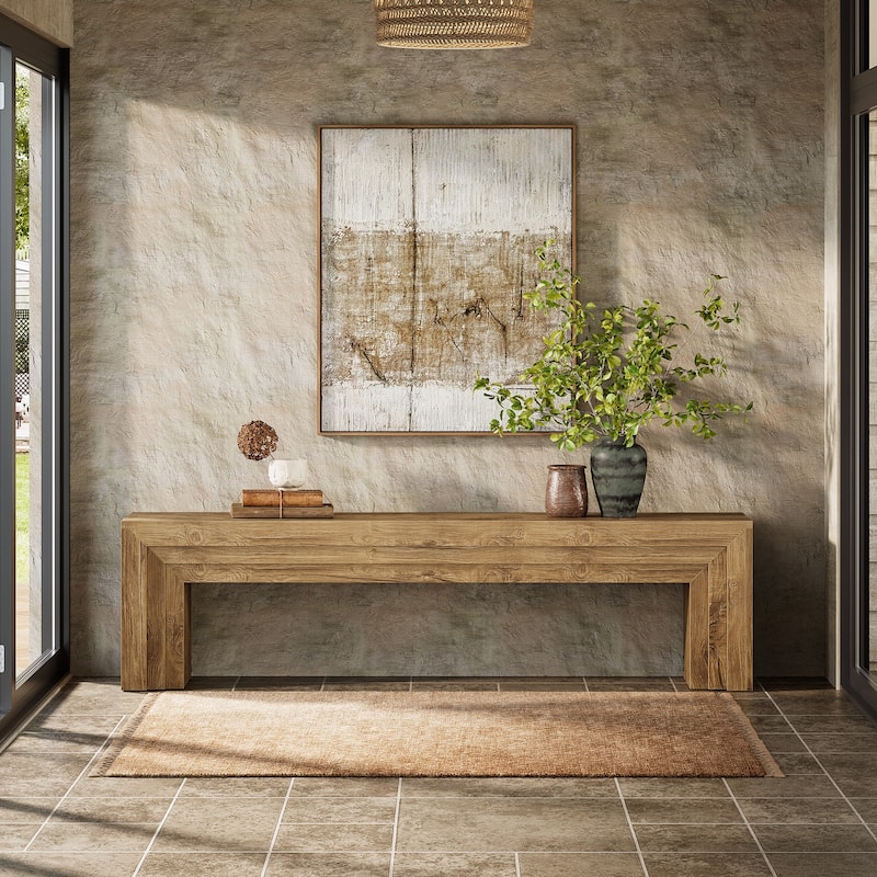 Modern Farmhouse Entryway Bench, 71" Extra Long Shoe Bench