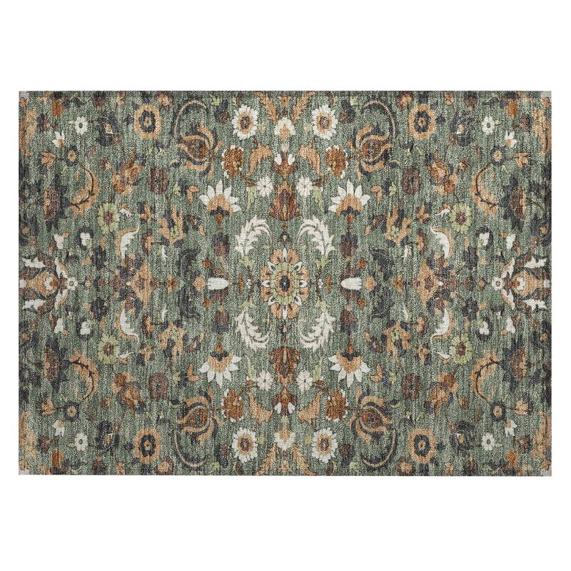 Machine Washable Indoor/ Outdoor Traditional Lanelle Chantille Rug