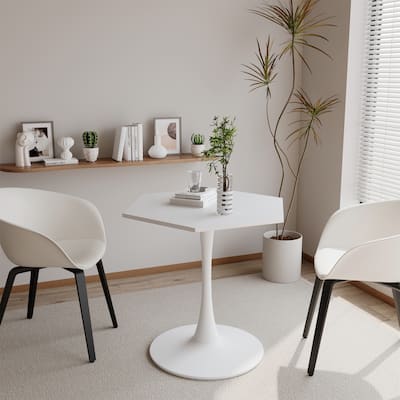 Modern Hexagonal Coffee Table with MDF Table Top and Metal Base
