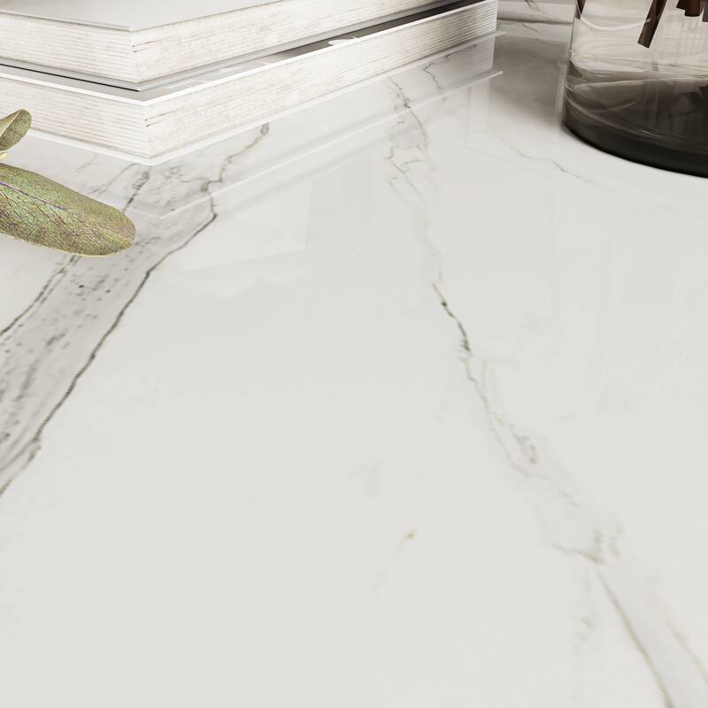 Family-Sized Stone Dining Table With Eco-Friendly Zig-Zag Base