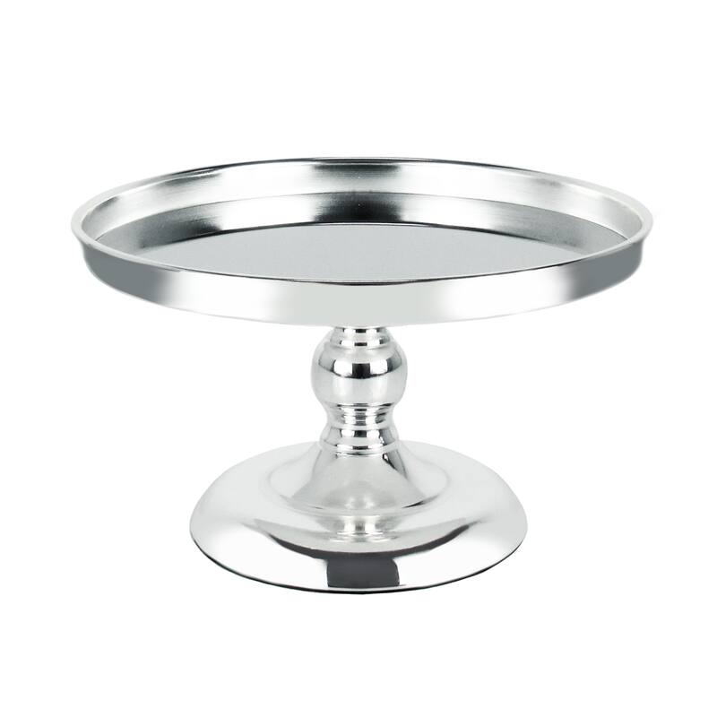 Silver Classic Round Cake Stand Dessert Display - 6" H x 10.25" D - Silver