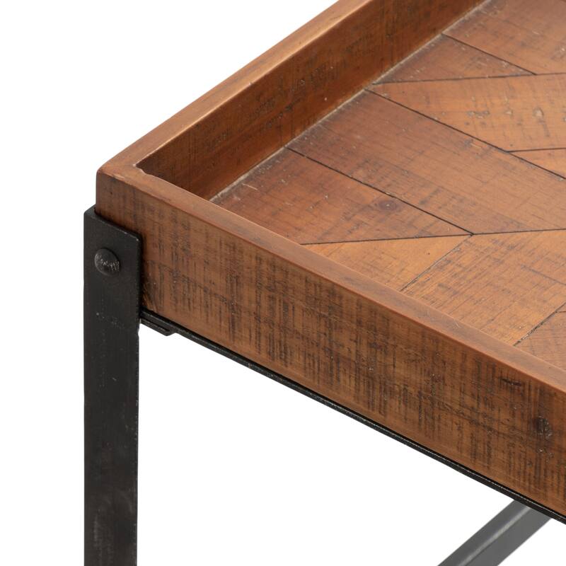 Kate and Laurel Marsh Wood and Metal Coffee Table - 27x27x18