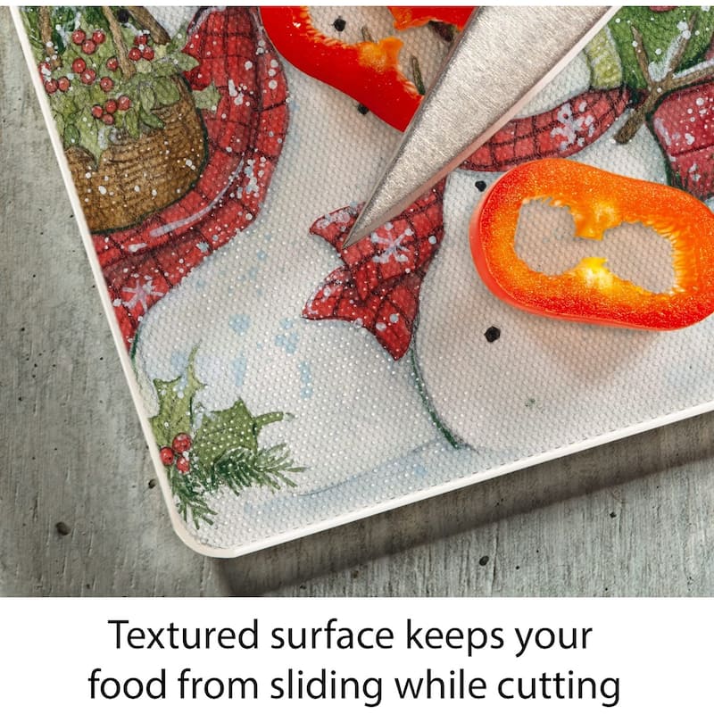 Snowman's Farmhouse 3mm Heat Tolerant Tempered Glass Cutting Board 10” x 8” Manufactured in the USA Dishwasher Safe