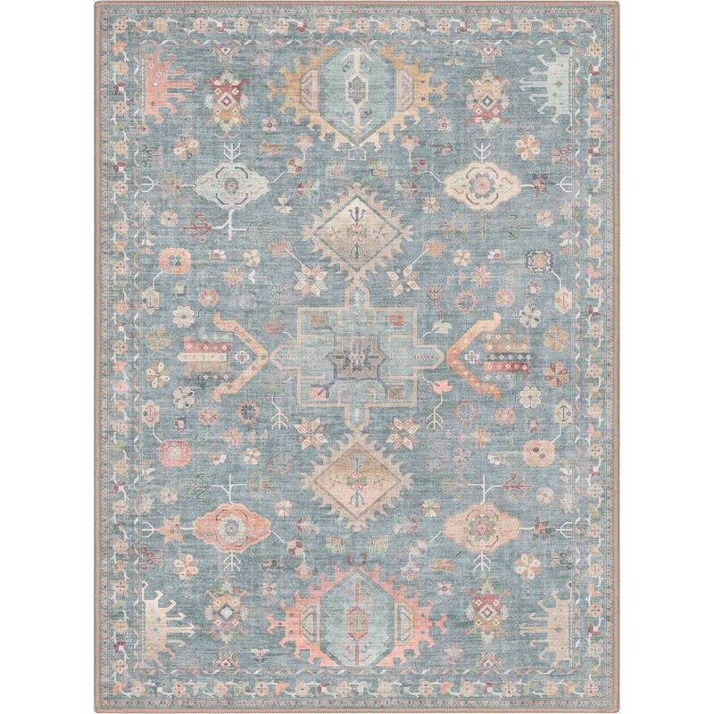 Well Woven Apollo Serapi Delhi Floral Medallion Low Pile Easy Care Rug