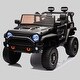 preview thumbnail 4 of 3, Two-Seater 24V Kids Ride On Truck with Bluetooth, LED Lights, Music, Four-Wheel Suspension, Parental Control for Ages 3+ Black