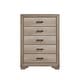 preview thumbnail 1 of 3, Chest of 5 Drawers w Black Hardware Bedroom Furniture Natural - 5-drawer