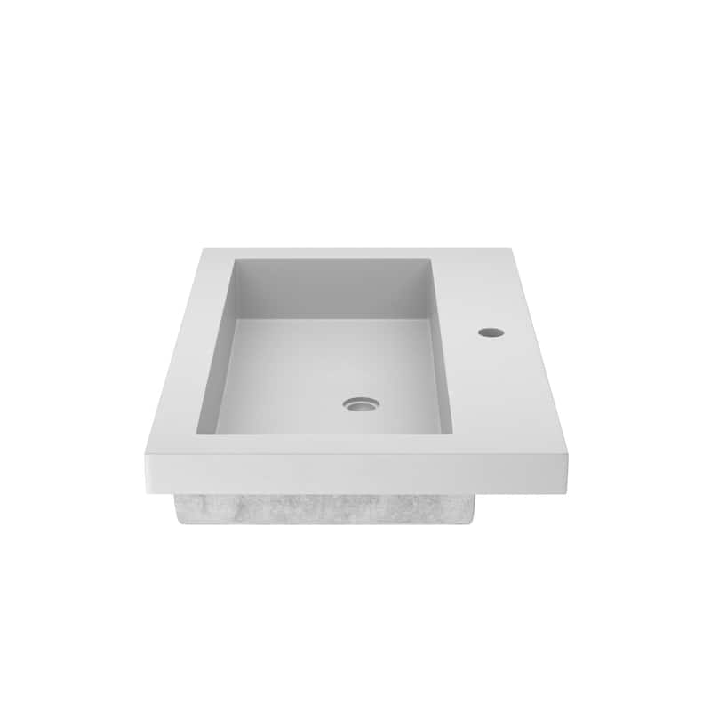 30" NativeStone Trough Drop-in Rectangular Bathroom Sink