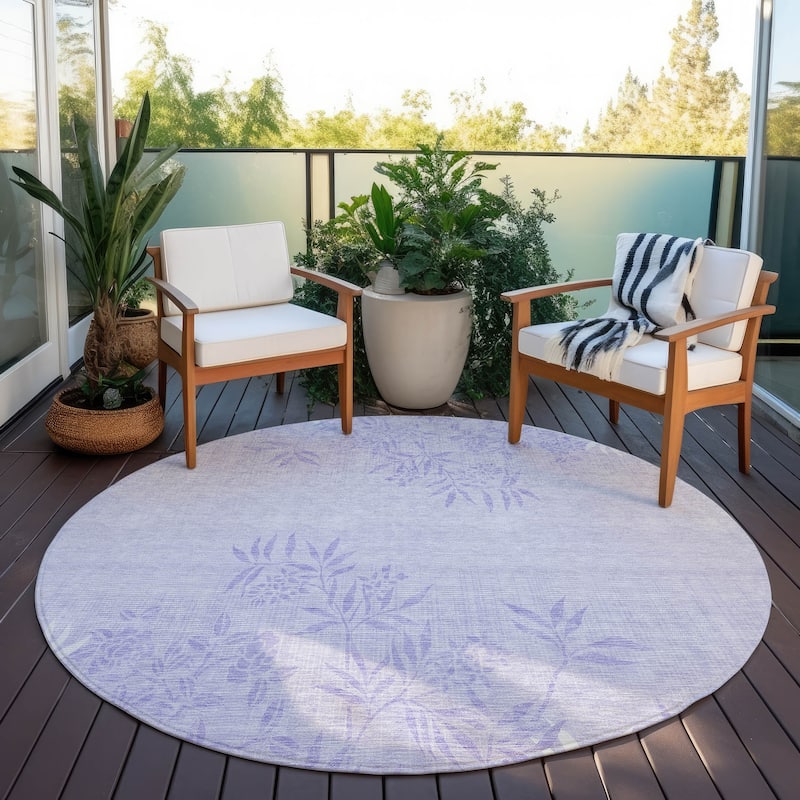 Machine Washable Indoor/ Outdoor Chantille Modern Garden Rug
