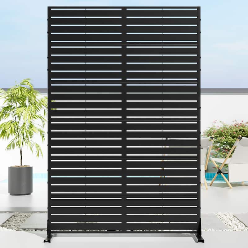 72in Dovelina Outdoor Freestanding Metal Privacy Screen Decorative Garden Fence