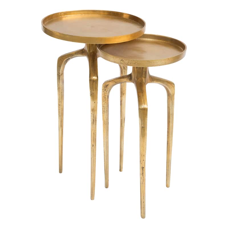 Ben Fox End Table White & Gold - Antique Gold - Aluminum