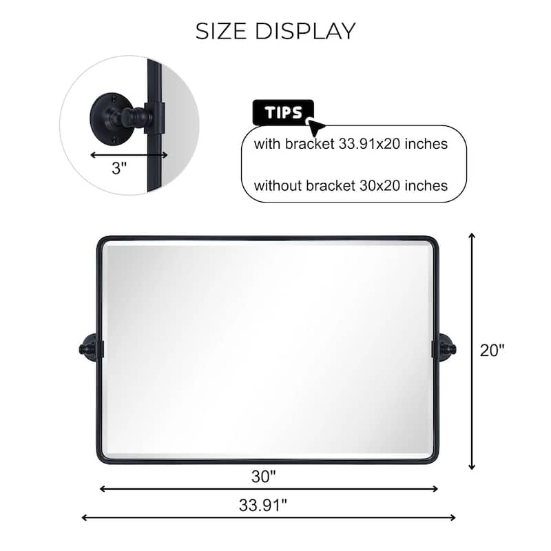 TEHOME Lutalo horizontal Beveled Bathroom / Vanity Mirror