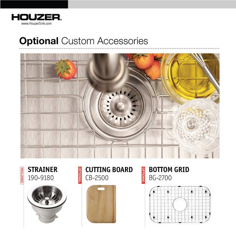 Houzer MS-2700 Medallion Classic 26-1/2" Undermount Single Basin