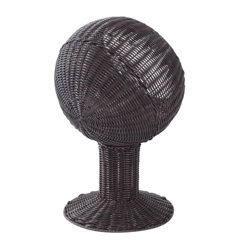 Pawhut Hooded Rattan Wicker Elevated Cat Bed