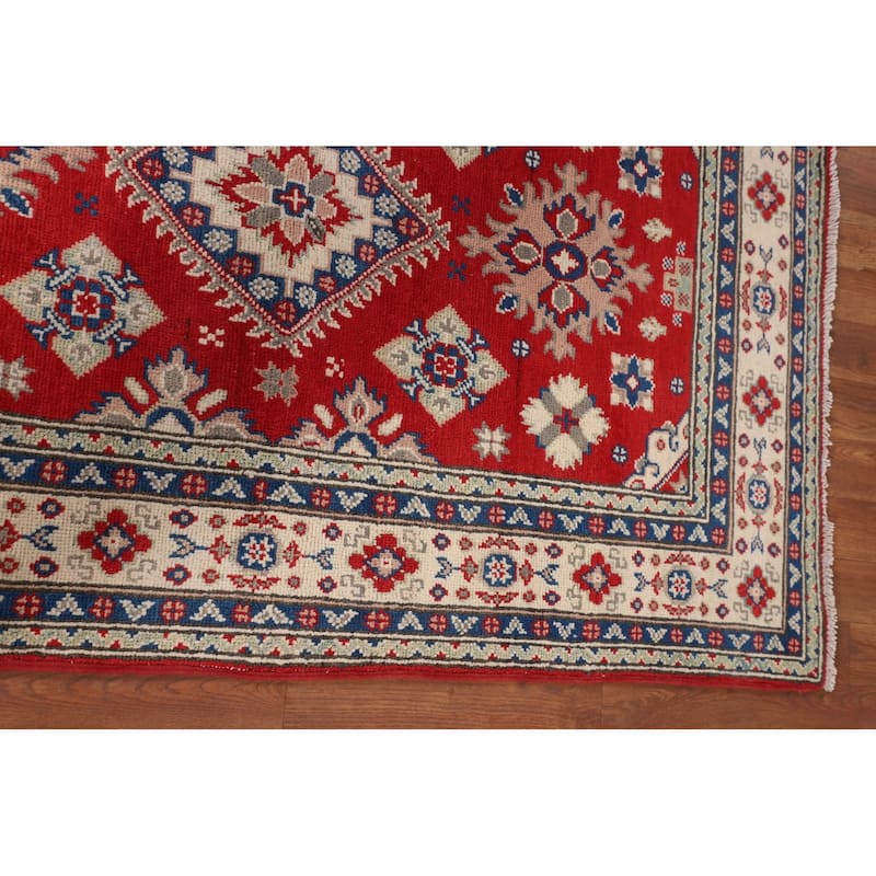 Red Kazak Accent Rug Hand-Knotted Foyer Wool Carpet - 3'3" x 5'3"
