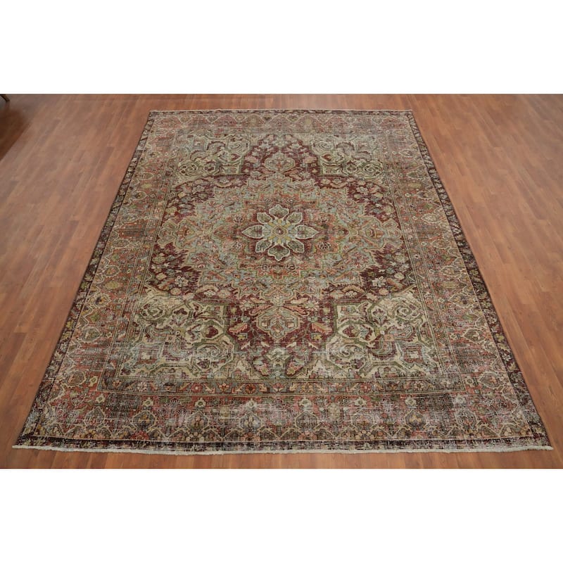 Hand Knotted Oriental 100% Wool Carpet Traditional Floral Red Bakhtiari Area Rug - 11' 0'' X 8' 7''
