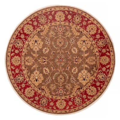 ECARPETGALLERY Hand-knotted Jamshidpour Brown Wool Rug - 6' 1" x 6' 2"