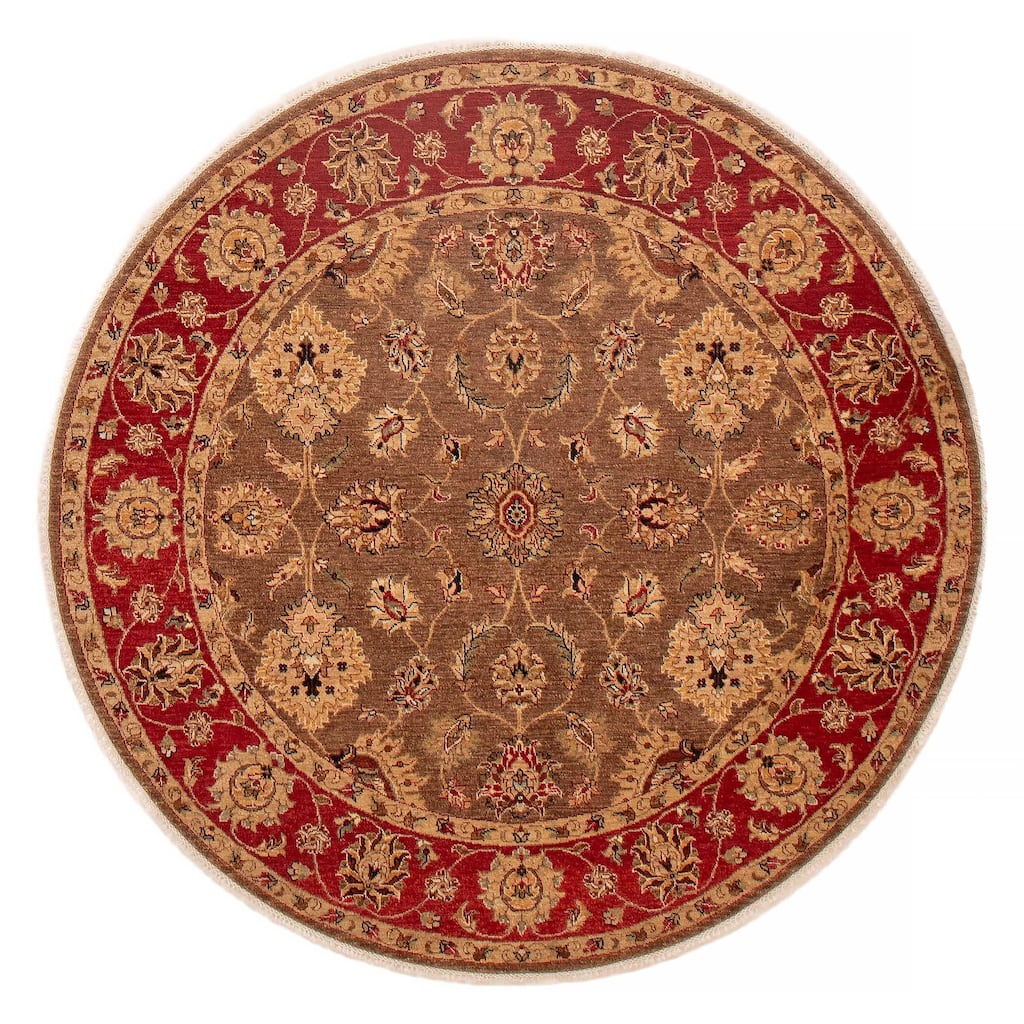ECARPETGALLERY Hand-knotted Jamshidpour Brown Wool Rug - 6' 1" x 6' 2"