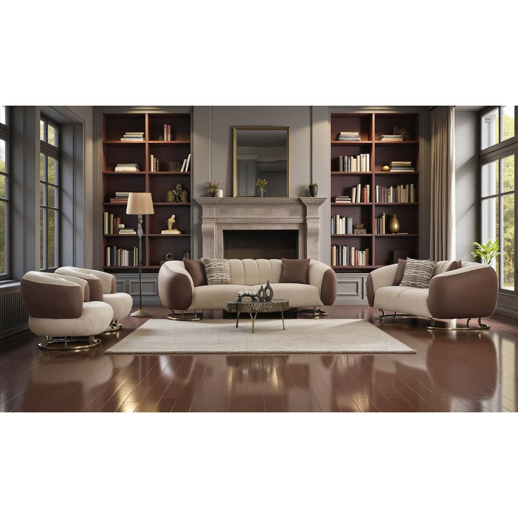 Nuvon 4 Pieces Living Room Sets 1 Sofa 1 Loveseat 2 Chair