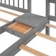preview thumbnail 31 of 38, Full Over Twin & Twin Bunk Bed wGuardrails Wood Triple Bunk Bed, Low Platform Bed wBedend Drawer Space-saving Symmetrical Bed