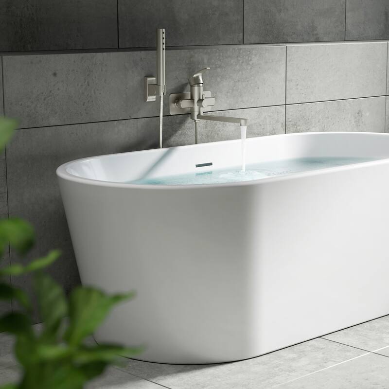Niagara Highflow Wall Mounted Tub Filler with Pivoting Arm Spout and Handshower Brushed Nickel