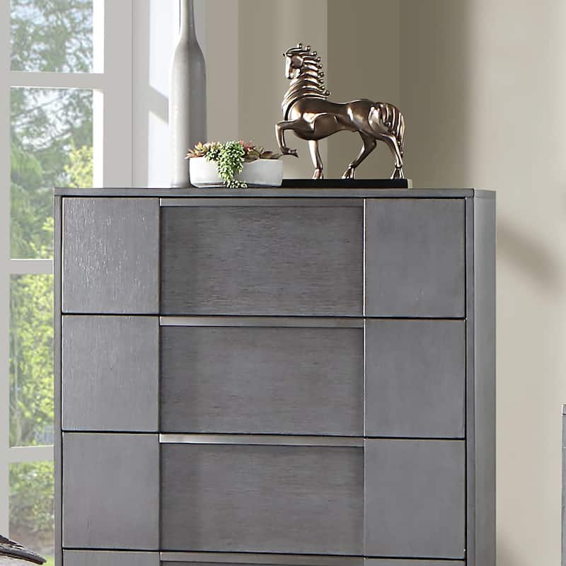 Furniture of America Tona Contemporary Grey Wood 5-Drawer Tall Dresser
