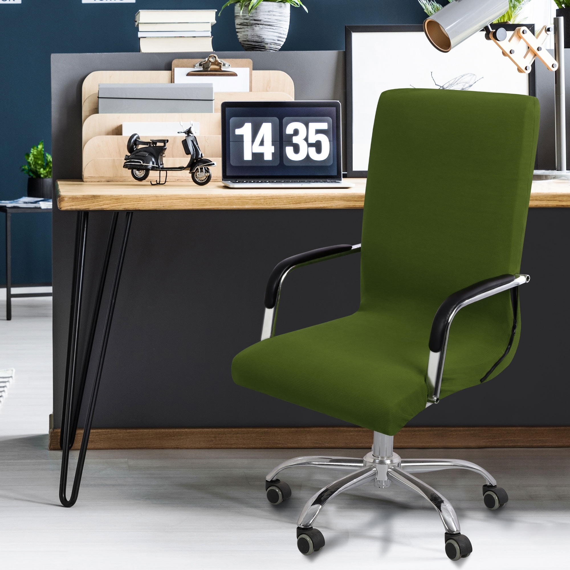 Stretch Waterproof Jacquard Office Swivel Chair Cover Only Armchair Protector