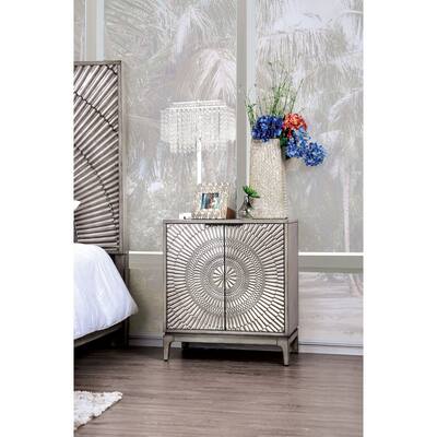 The Curated Nomad Levant Farmhouse Antique Grey 2-door Nightstand