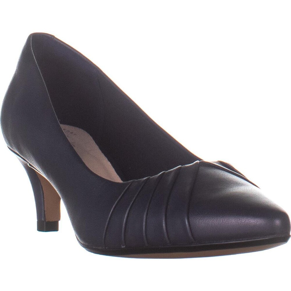 clarks low heel court shoes