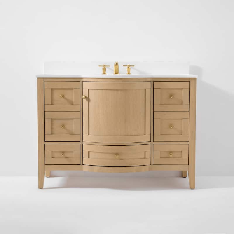 Ancerre Designs Lauren Vanity Set with Carrara White Marble Top