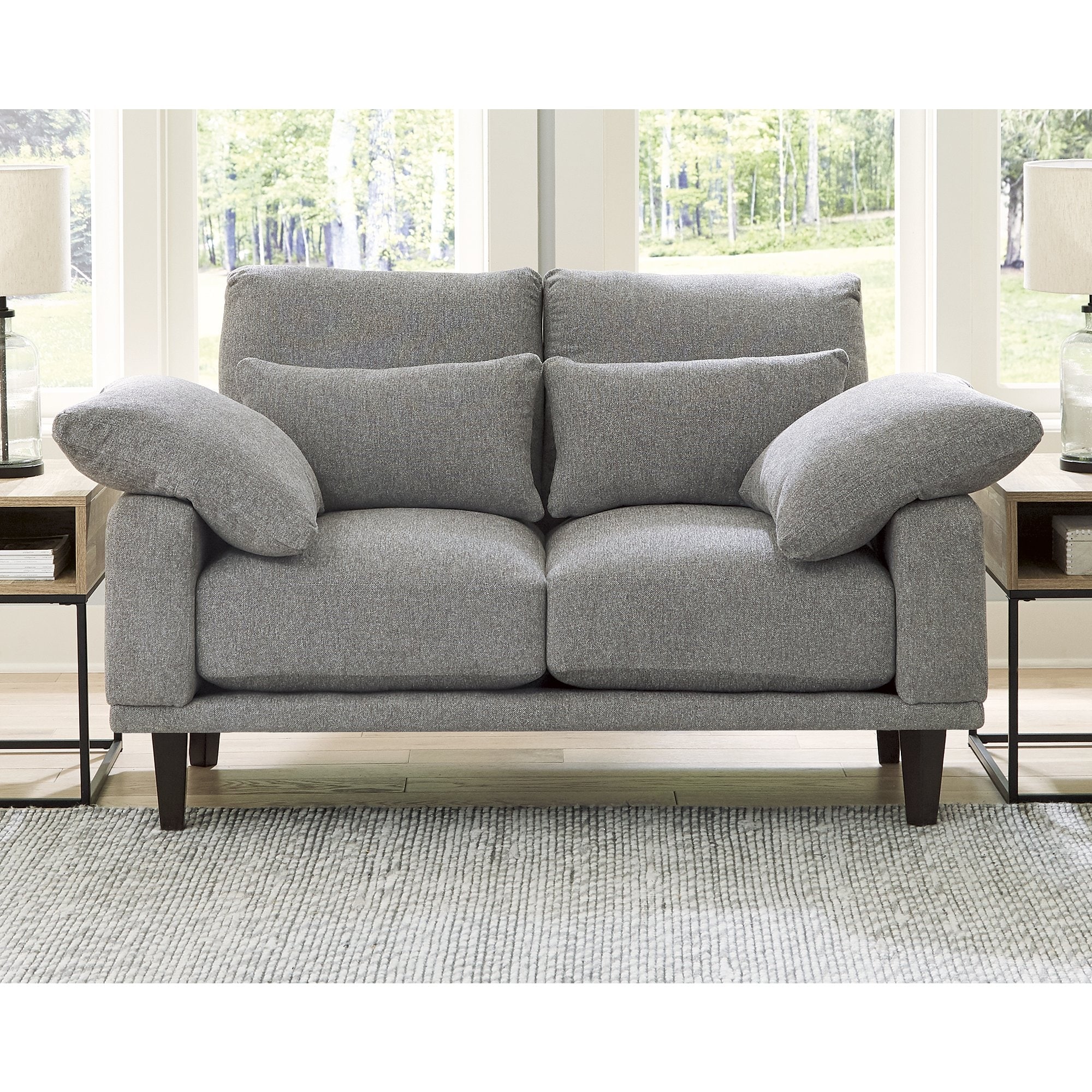 Shop Baneway Modern Gray Loveseat On Sale Overstock 31648770
