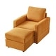 preview thumbnail 21 of 34, Modern Corduroy Chaise Lounge with Ottoman,Accent Chair for Living Room