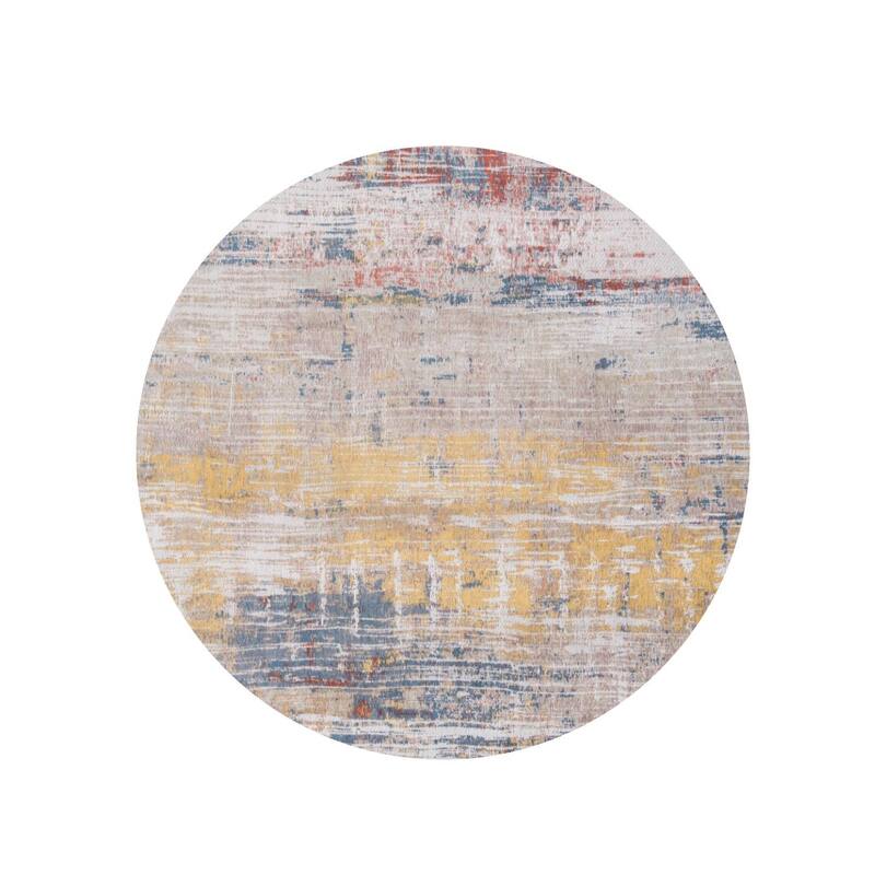 Hanom Geometric Abstract Modern Non Skid Woven Area Rug By HomeRoots - 48' X '48' X '0.12