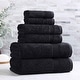 preview thumbnail 57 of 188, Superior 100% Egyptian Cotton 6-Piece Towel Set Luxury, Soft & Absorbent 6-Piece - Black