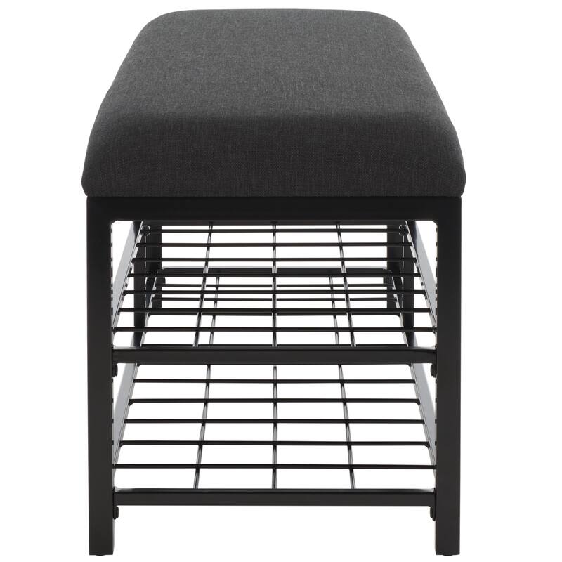SAFAVIEH Yael Open Shelf Bench with Cushion - 42" W x 15" D x 18" H - 42Wx15Dx18H