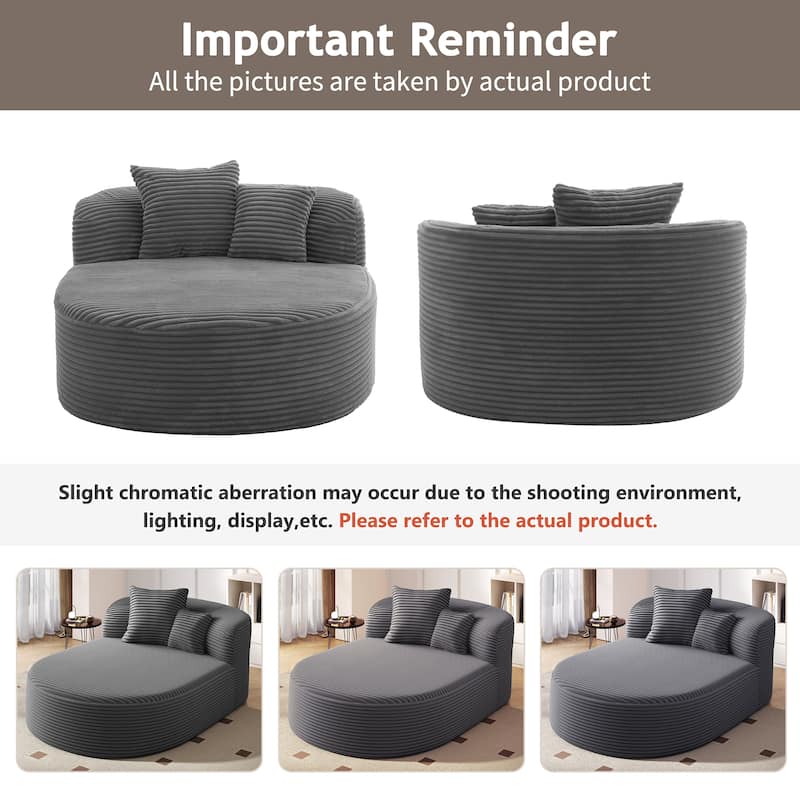 Modern Chaise Lounge Sofa Boneless Couch 51.6" Sofa Bed Compression Sofa Couch With Two Supportive Pillows