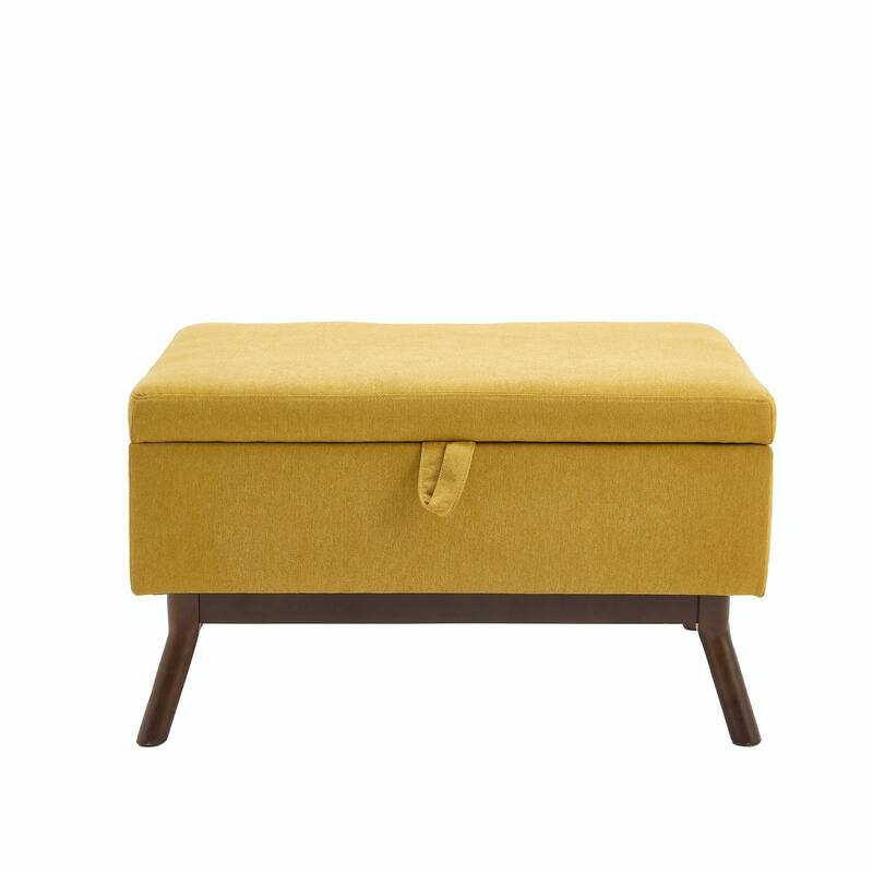 Mid-Century Modern Square Coffee Table with Storage Bench