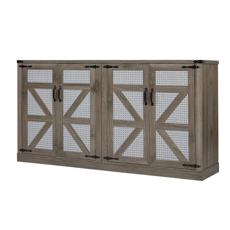 Barn Door Rustic Style Storage Cabinet