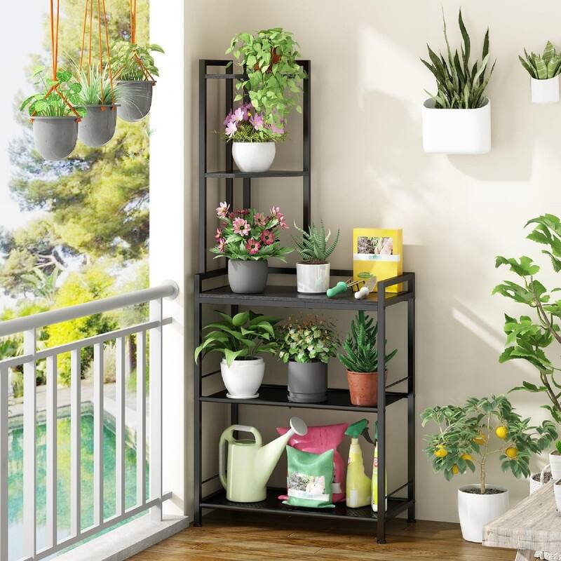 5 Tier Corner Shelf Stand - 24"D x 12"W x 55.7"H