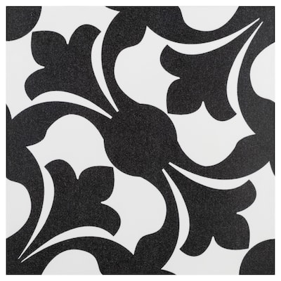 Merola Tile Emotion Nero 7-3/4" x 7-3/4" Ceramic Floor and Wall Tile