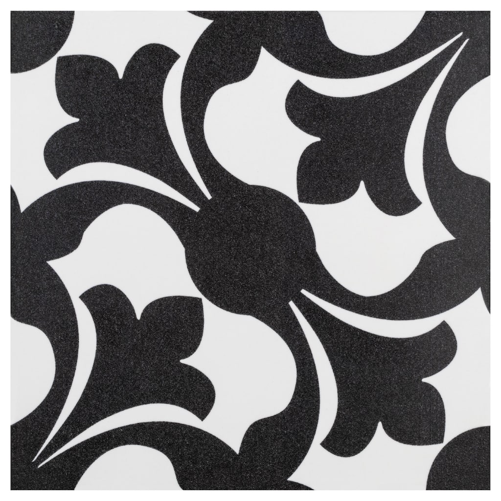 Merola Tile Emotion Nero 7-3/4" x 7-3/4" Ceramic Floor and Wall Tile