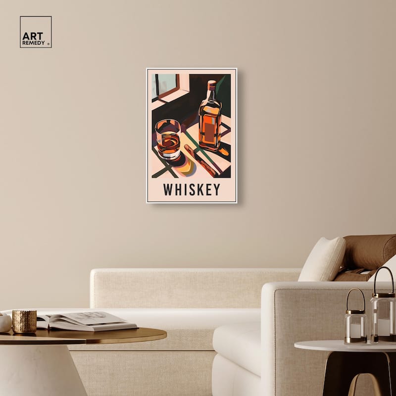 Whiskey Poster Canvas by Art Remedy