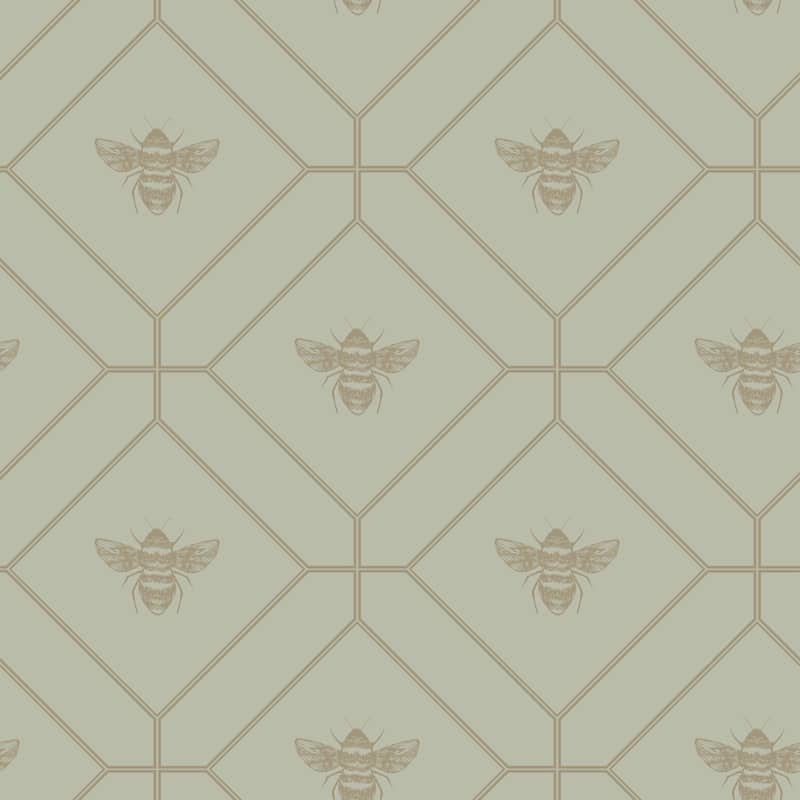 Honeycomb Bee Geometric Non-Pasted Wallpaper – 396in x 20.8in - Green