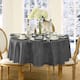 Elrene Barcelona Damask Elegant Fabric Tablecloth - 90" round - gray