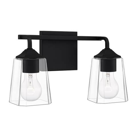 Thoresby 2-Light Matte Black Vanity Light