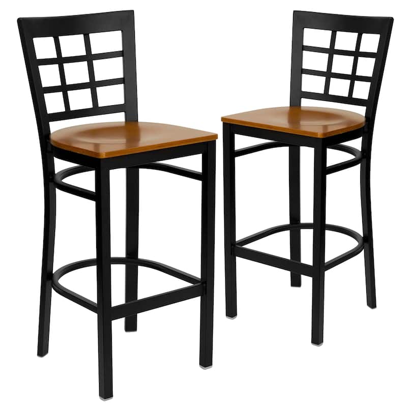 2 Pack Window Back Metal Restaurant Barstool