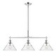 preview thumbnail 1 of 0, Yep by Golden Lighting Orwell 3-light Island Light in Chrome and Clear Glass - Silver