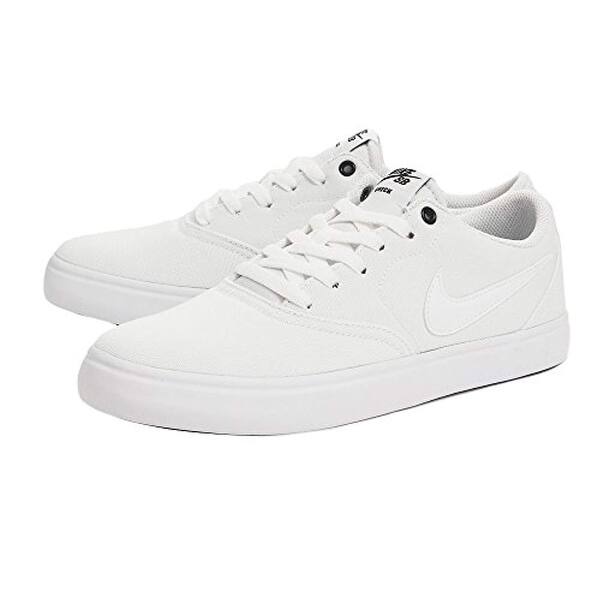 Shop Nike Men S Sb Check Solar Canvas Skate Shoe Sneaker White White 10 5 Us M Overstock 25661920