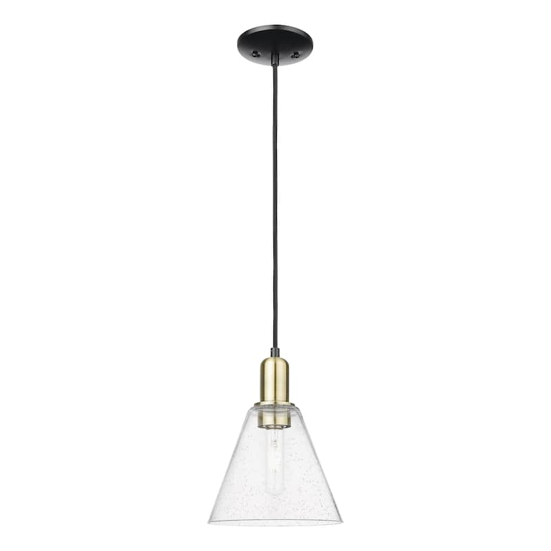 Innovations Lighting Endless Possibilities Arcadia - Berkshire Glass - 1 Light 8" Cord Hung Mini Pendant - Black Antique Brass/Seedy